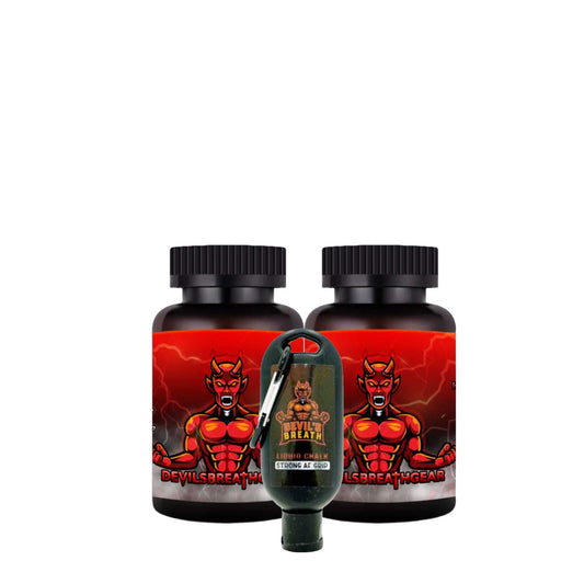 Two Devil's Breath Gear Smelling Salts and 50mls Liquid Chalk Combo KIWI-STRENGTH Strength Combos 72 Devil's Breath Gear